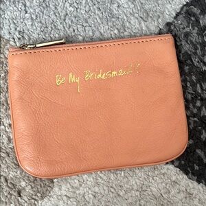 Rebecca Minkoff Be My Bridesmaid? pouch, peach and gold, EUC!